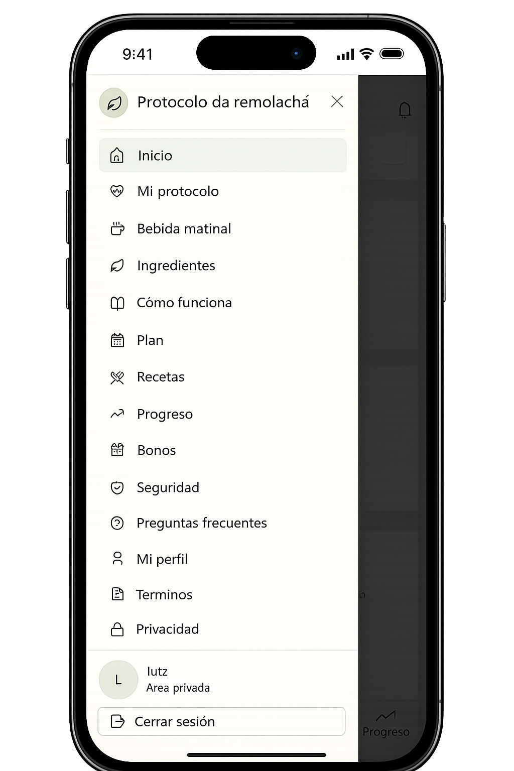 Perfil y preferencias del app